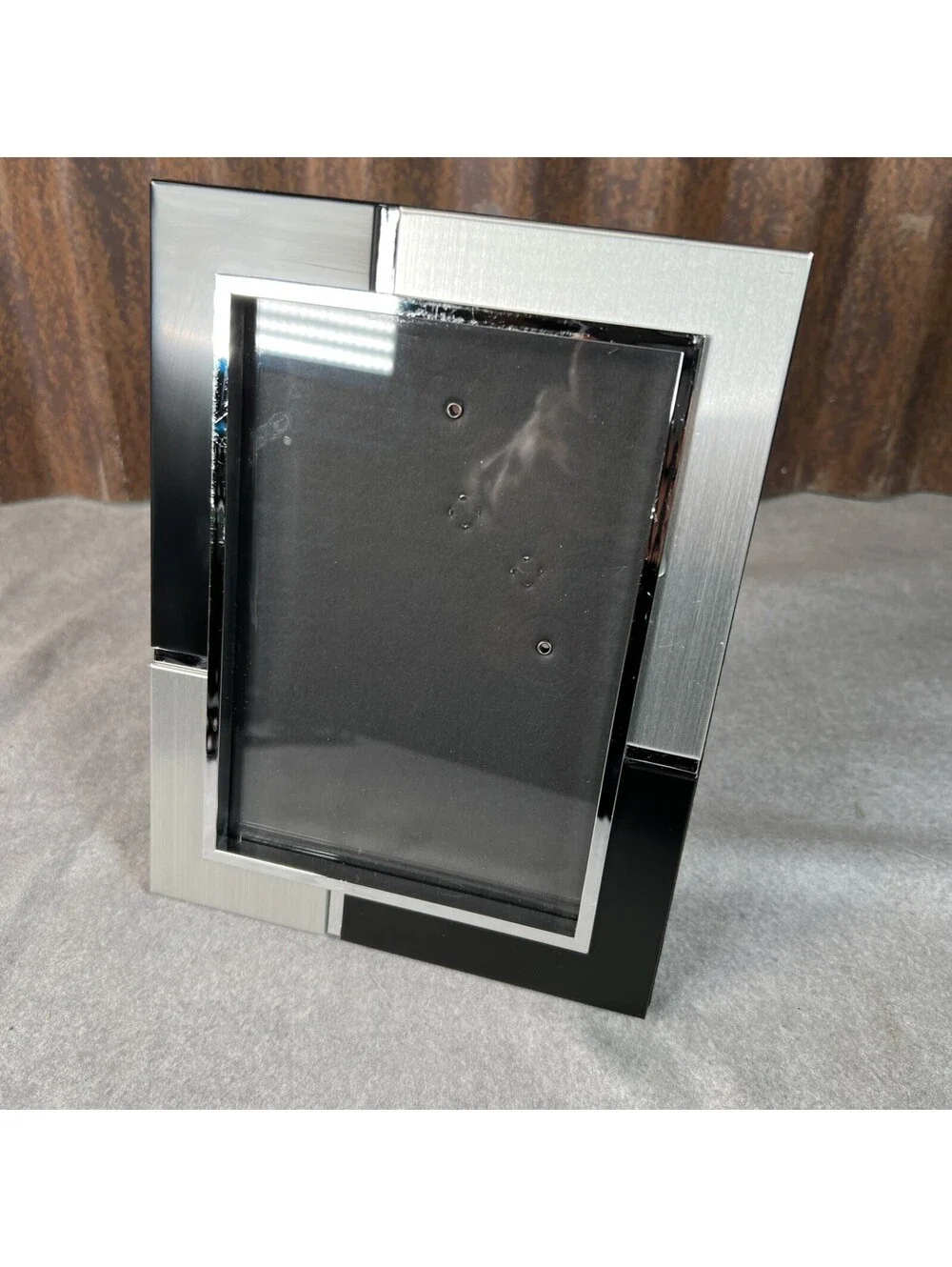 Two Tone Black & Silver Photo Frame  5x7 Photos ‘80s Vibe - 1291-2N